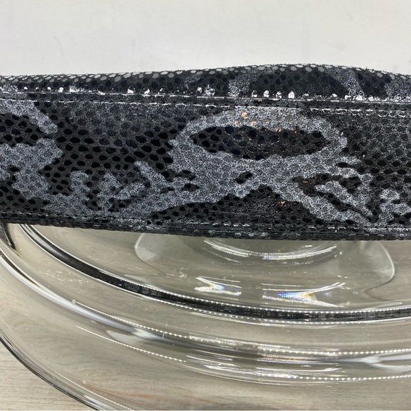 Sabina New York Black Leather Snakeskin Embossed Evening Bag Clutch Purse‎ - Picture 7 of 11